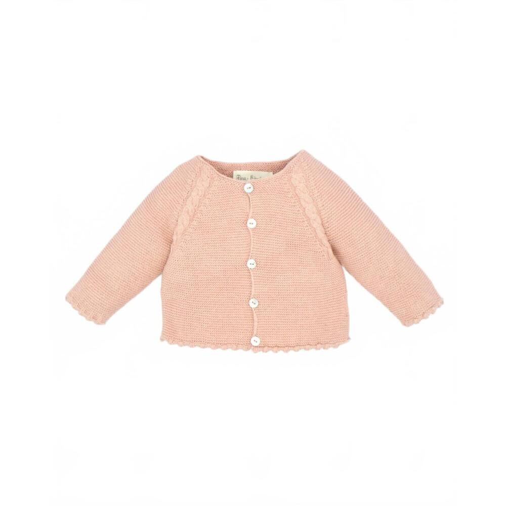 NEW FINA EJERIQUE girl's knitted baby cropped cardigan in pink